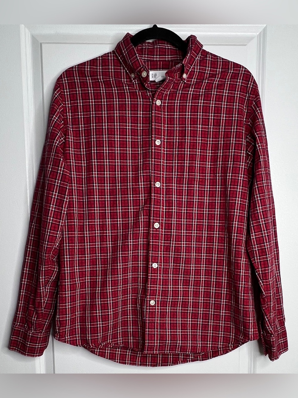 Gap Red White & Blue Plaid Button Up Shirt